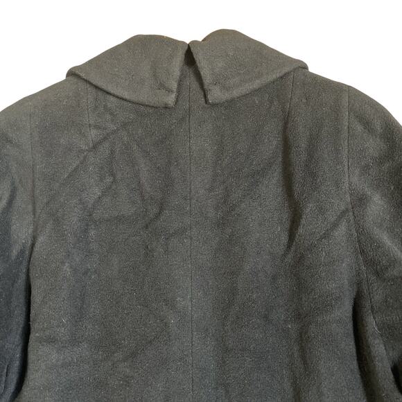 Vtg 50s Forstmann Pea Coat S/M Black Cashmere 1/2 Sleeve Pockets Retro Glam MCM - Picture 4 of 16